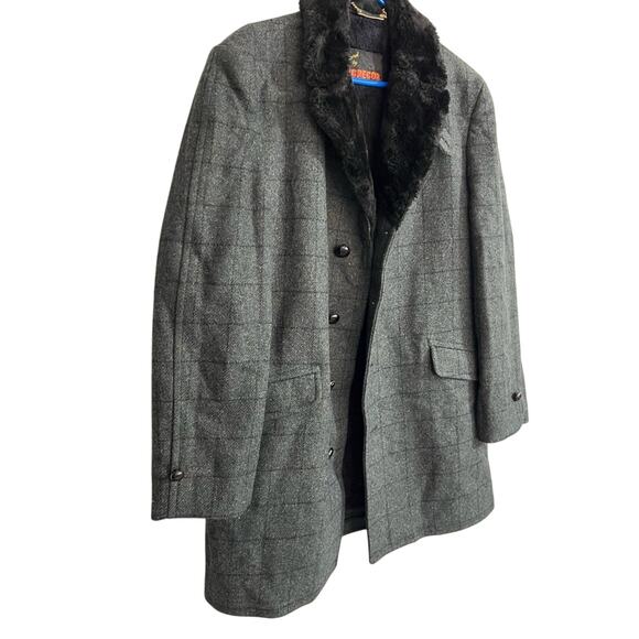 Vintage McGregor Men's Grey Wool Faux Fur Lined Coat Size 40 - Picture 4 of 7